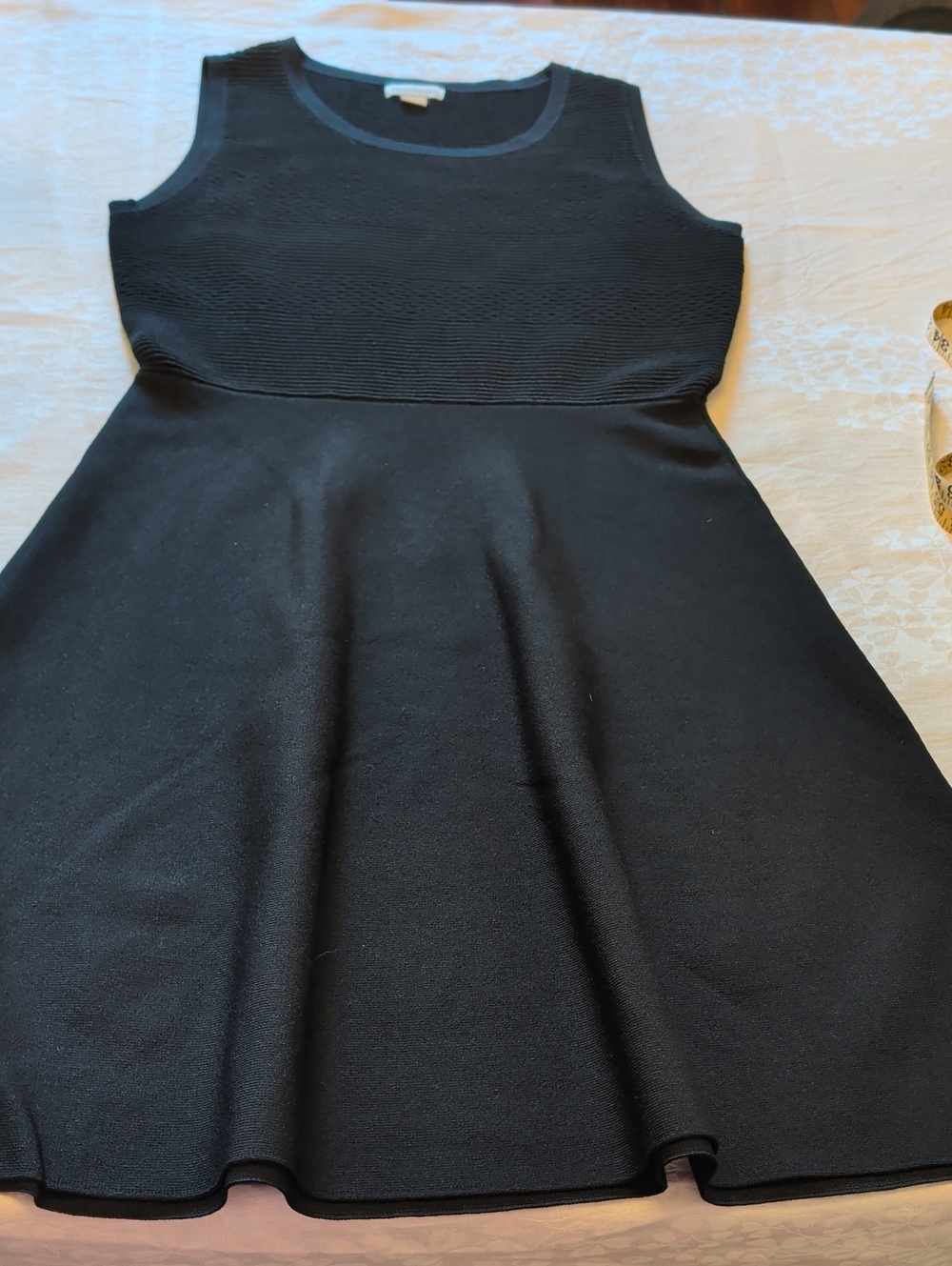 Monsoon Black Sleeveless Mini Fit-and-Flare Dress Size 10